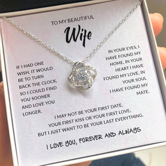To My Beautiful Wife | Love Knot Necklace